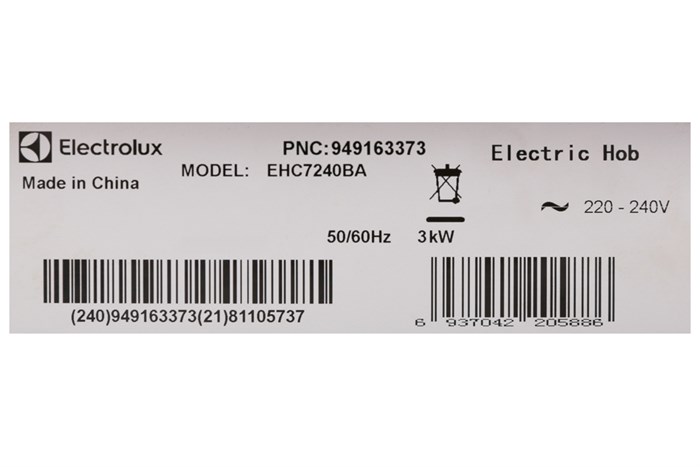 Bếp hồng ngoại Electrolux EHC7240BA Màu Đen