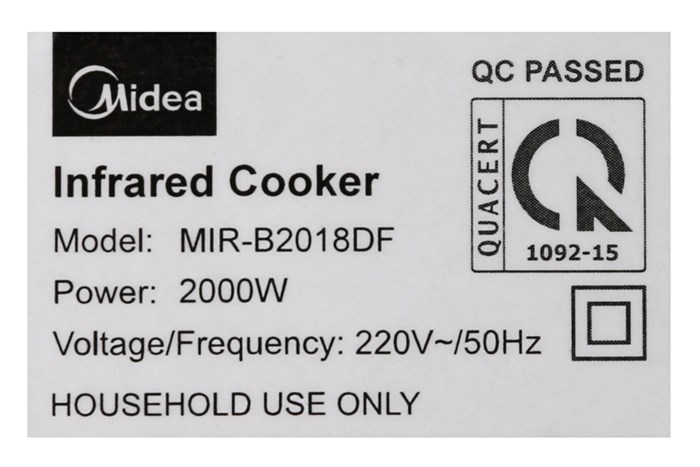 Bếp hồng ngoại Midea MIR-B2018DF Màu Đen