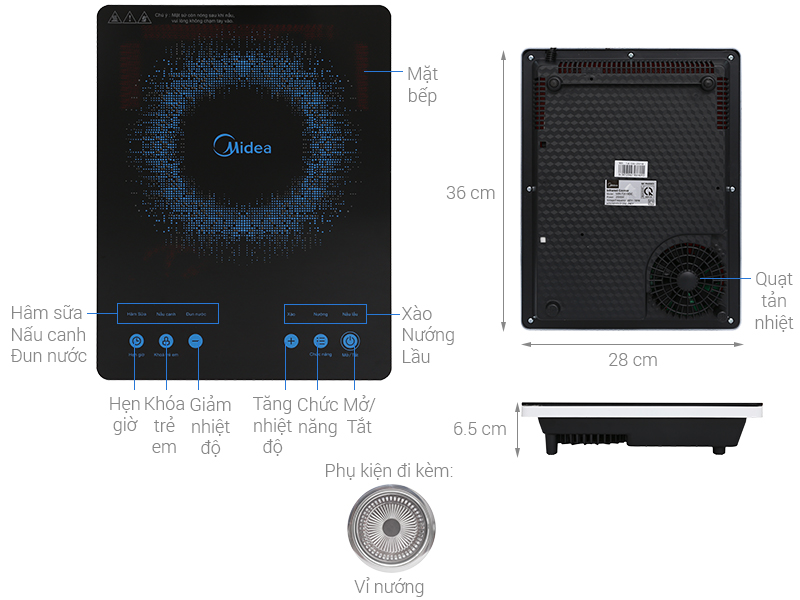 Thông số kỹ thuật Bếp hồng ngoại Midea MIR-T2018DC