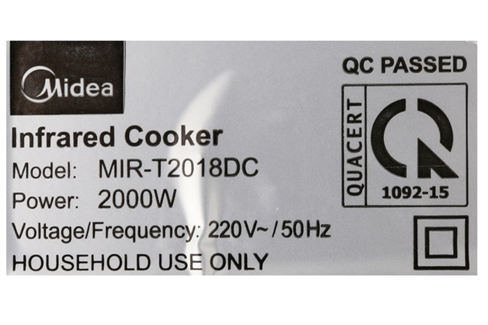Bếp hồng ngoại Midea MIR-T2018DC Màu Đen