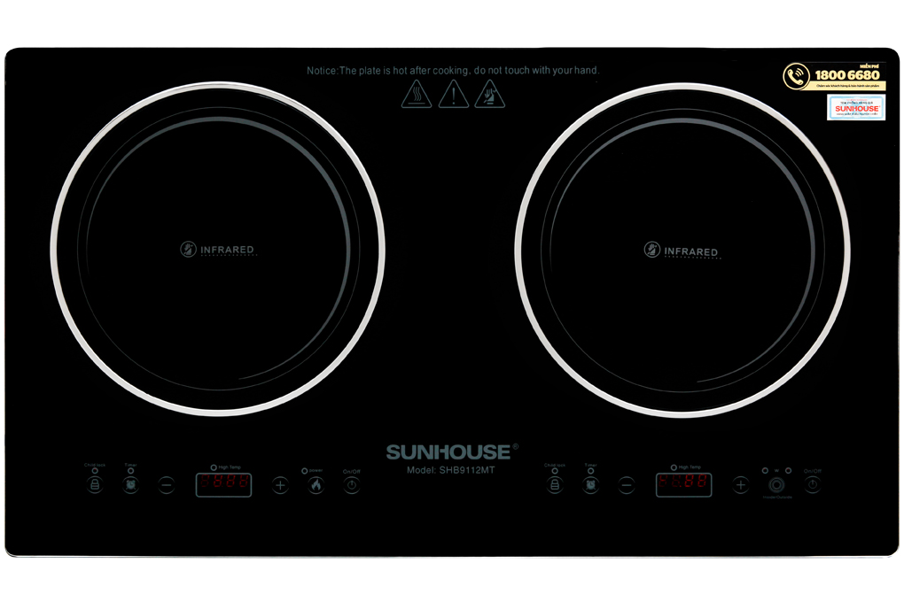 Bếp hồng ngoại đôi lắp âm Sunhouse SHB9112MT giá rẻ