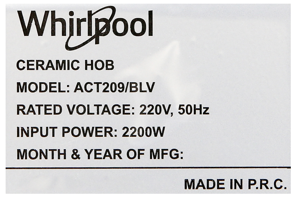 Bán bếp hồng ngoại Whirlpool ACT209/BLV