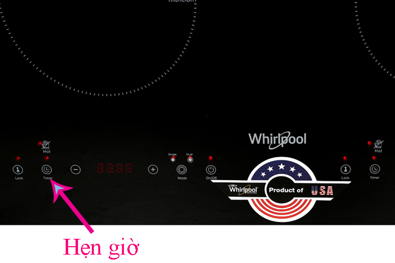 Hẹn giờ nấu - Bếp hồng ngoại đôi Whirlpool ACT752/BLV