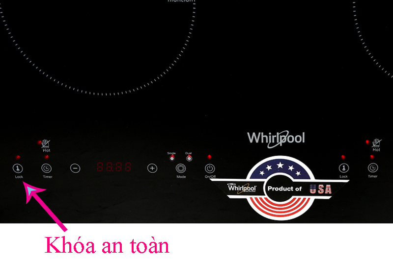 Khóa an toàn - Bếp hồng ngoại đôi Whirlpool ACT752/BLV