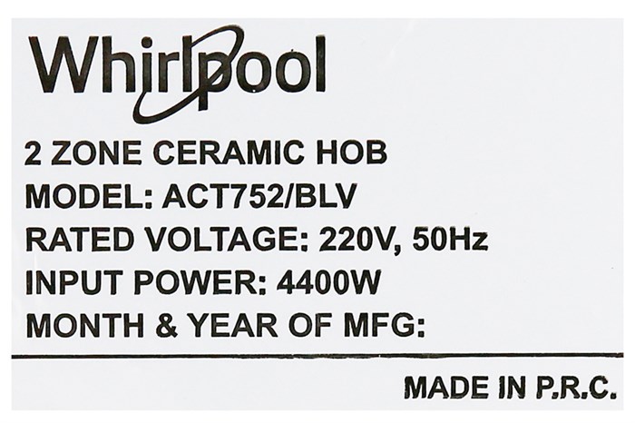 Bếp hồng ngoại đôi lắp âm Whirlpool ACT752/BLV Màu Đen