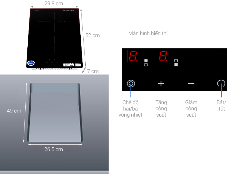 Bếp hồng ngoại đôi lắp âm Malloca MDR 302