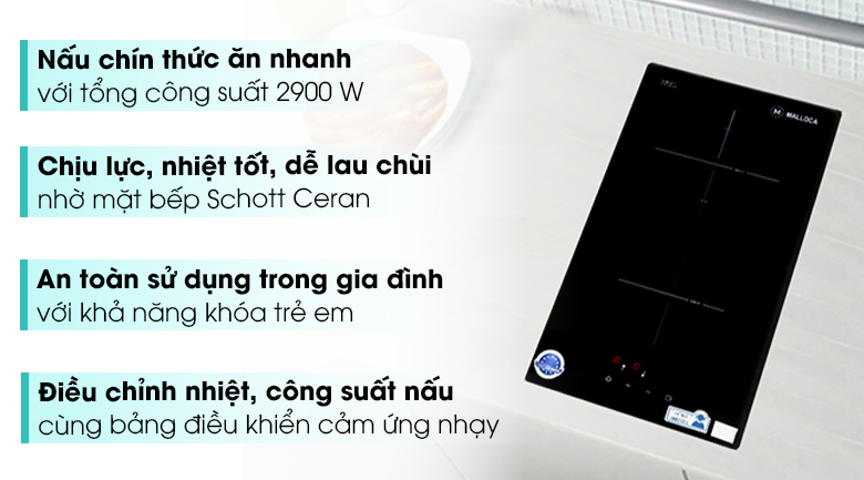 Bếp hồng ngoại đôi lắp âm Malloca MDR 302