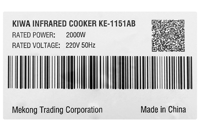 Bếp hồng ngoại Kiwa KE-1151AB Màu Đen