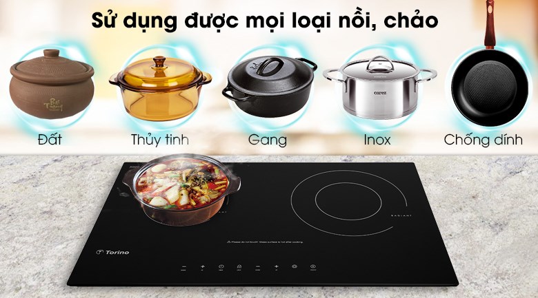 Bếp hồng ngoại đôi lắp âm Torino W1611