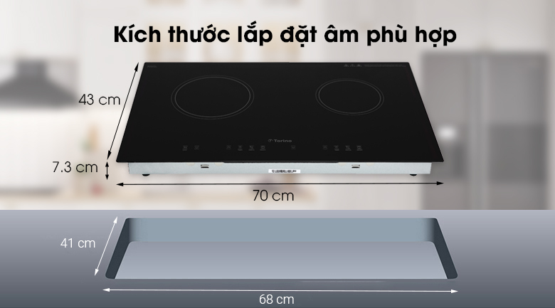 Bếp hồng ngoại đôi lắp âm Torino TC0418C