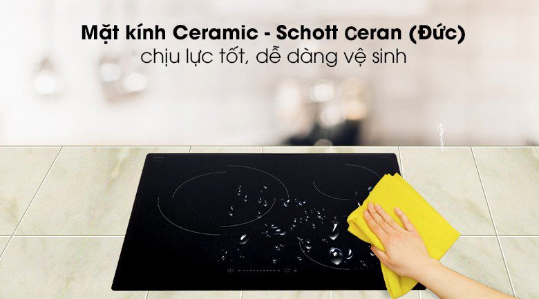 Chất liệu mặt bếp ceramic Schott ceran Bếp hồng ngoại 3 vùng nấu Hafele HC-R603D