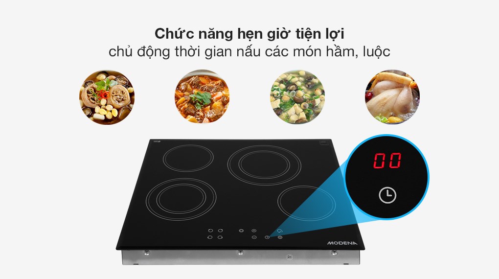 Bếp hồng ngoại 4 vùng nấu lắp âm Modena BC1641