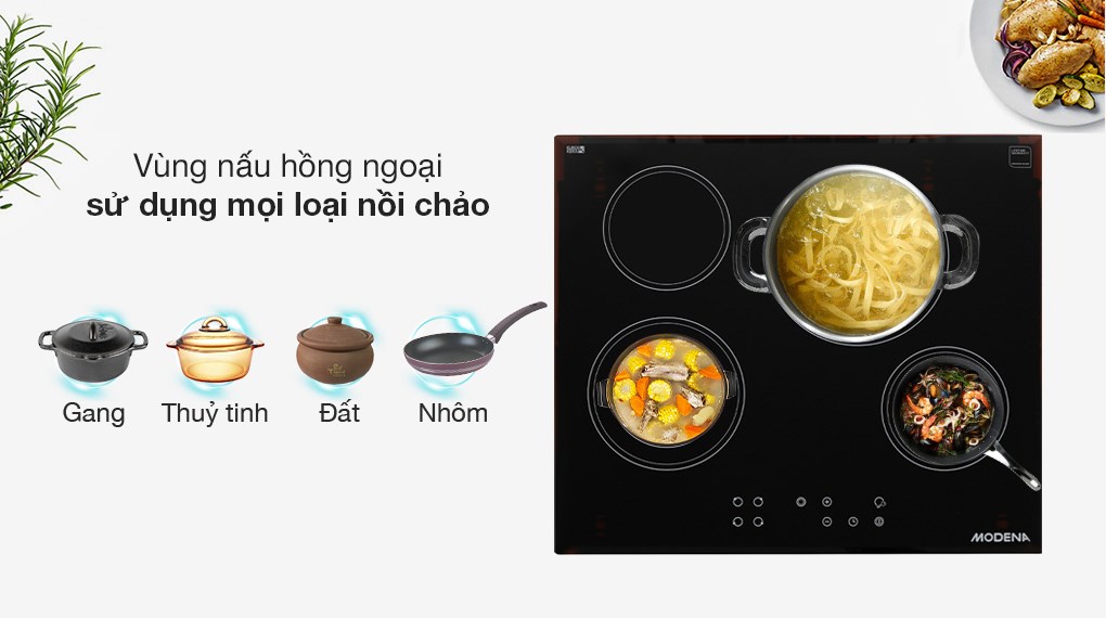 Bếp hồng ngoại 4 vùng nấu lắp âm Modena BC1641