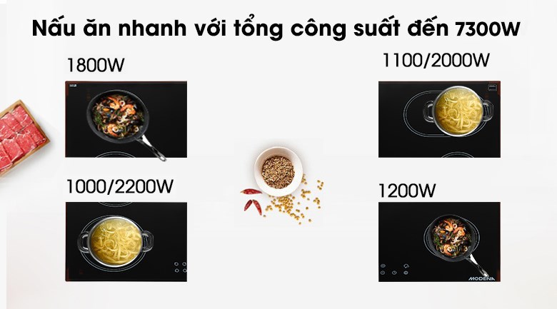 Bếp hồng ngoại 4 vùng nấu lắp âm Modena BC 1741