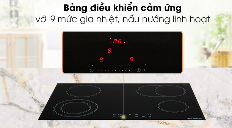 Bếp hồng ngoại 4 vùng nấu lắp âm Modena BC 1741