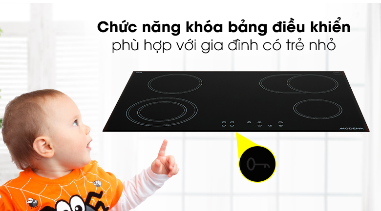 Bếp hồng ngoại 4 vùng nấu lắp âm Modena BC 1741