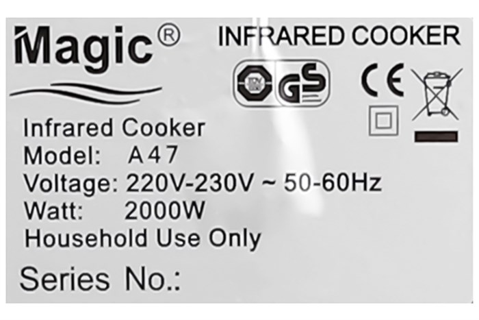 Bếp hồng ngoại Magic A-47 Màu Đen