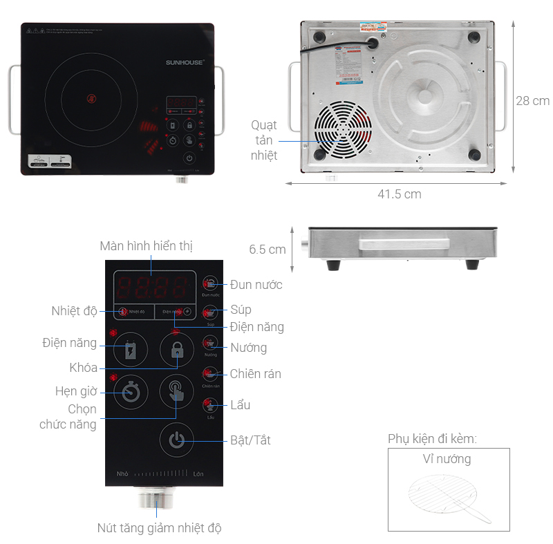 Bếp hồng ngoại đơn Sunhouse SHD 6017(EMC) 2000W