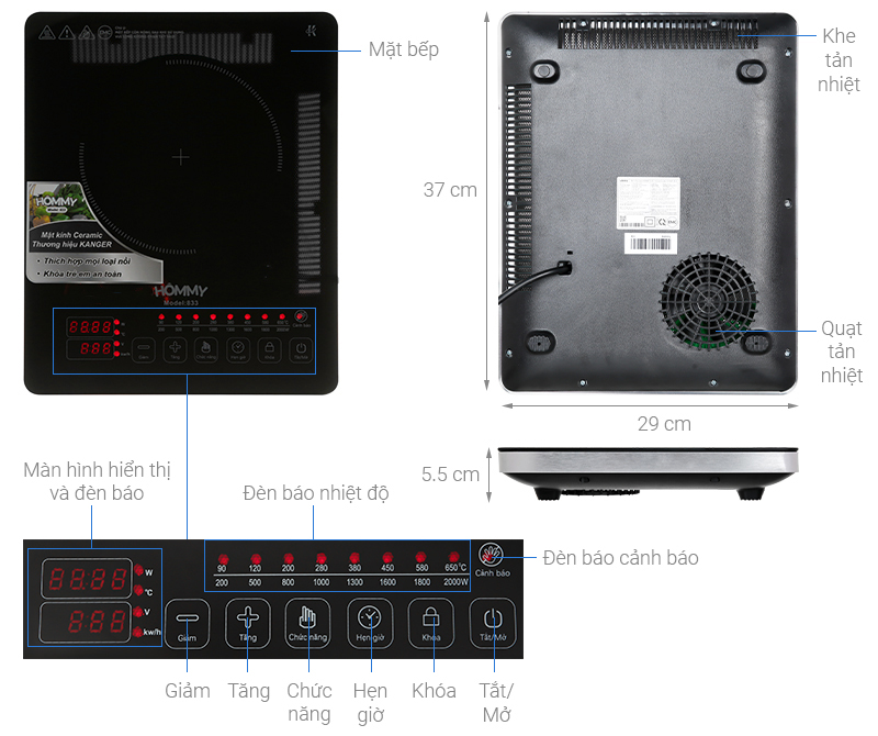 Bếp hồng ngoại Hommy 833