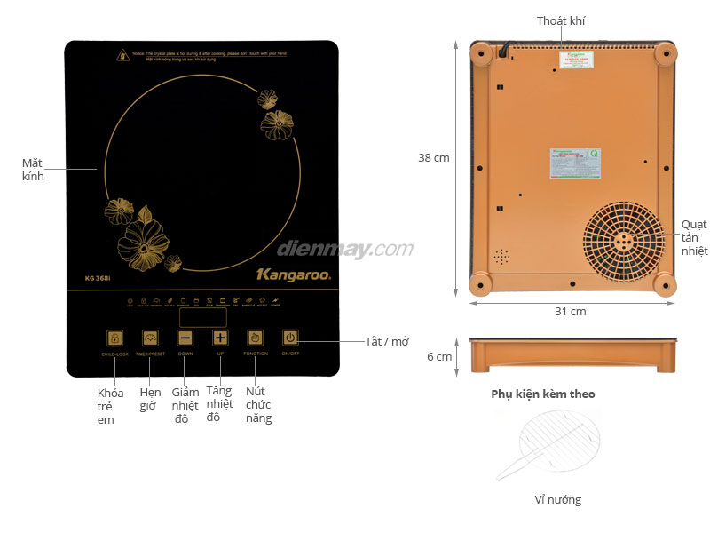 Bếp hồng ngoại Kangaroo KG 368I