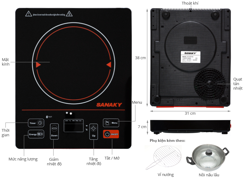 Thông số kỹ thuật Bếp hồng ngoại Sanaky SNK-2101HG