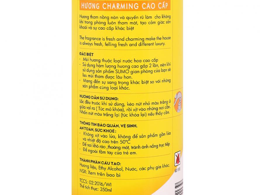 Nước hoa xịt phòng Sumo hương charming 350ml 5