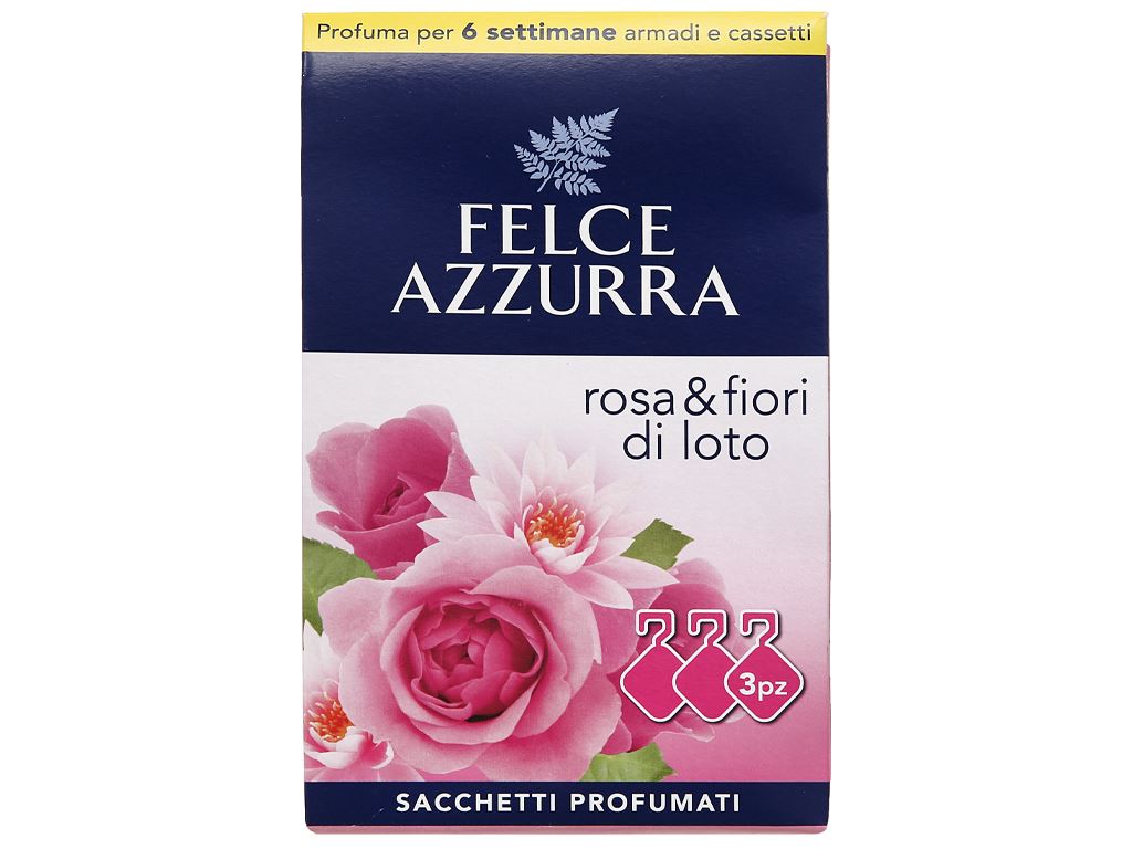 Túi thơm đậm đặc Felce Azzurra hương hồng sen 36g (12g x 3 túi) 1