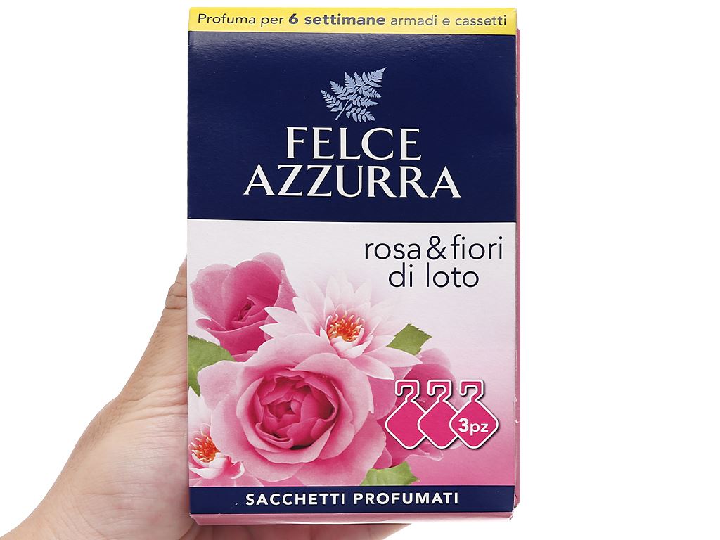 Túi thơm đậm đặc Felce Azzurra hương hồng sen 36g (12g x 3 túi) 4