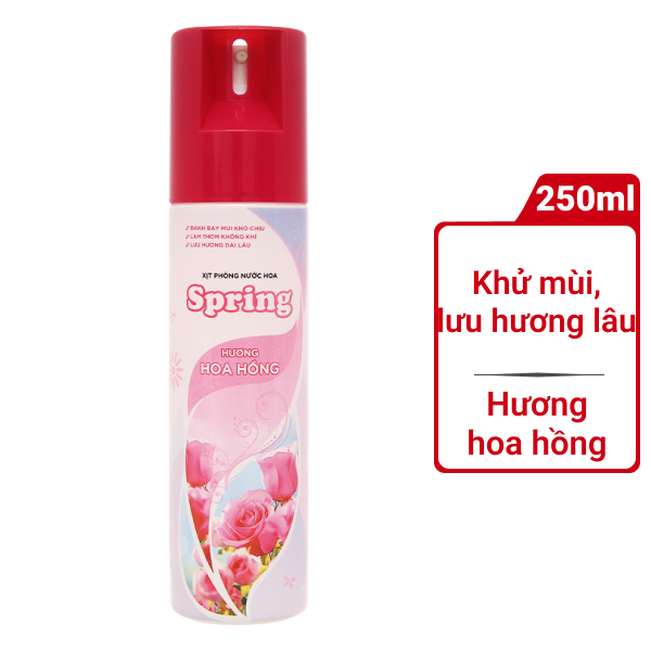 Xịt phòng Spring hoa hồng 250ml