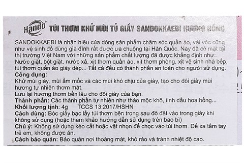 Túi thơm khử mùi tủ giầy hương hồng Sandokkaebi