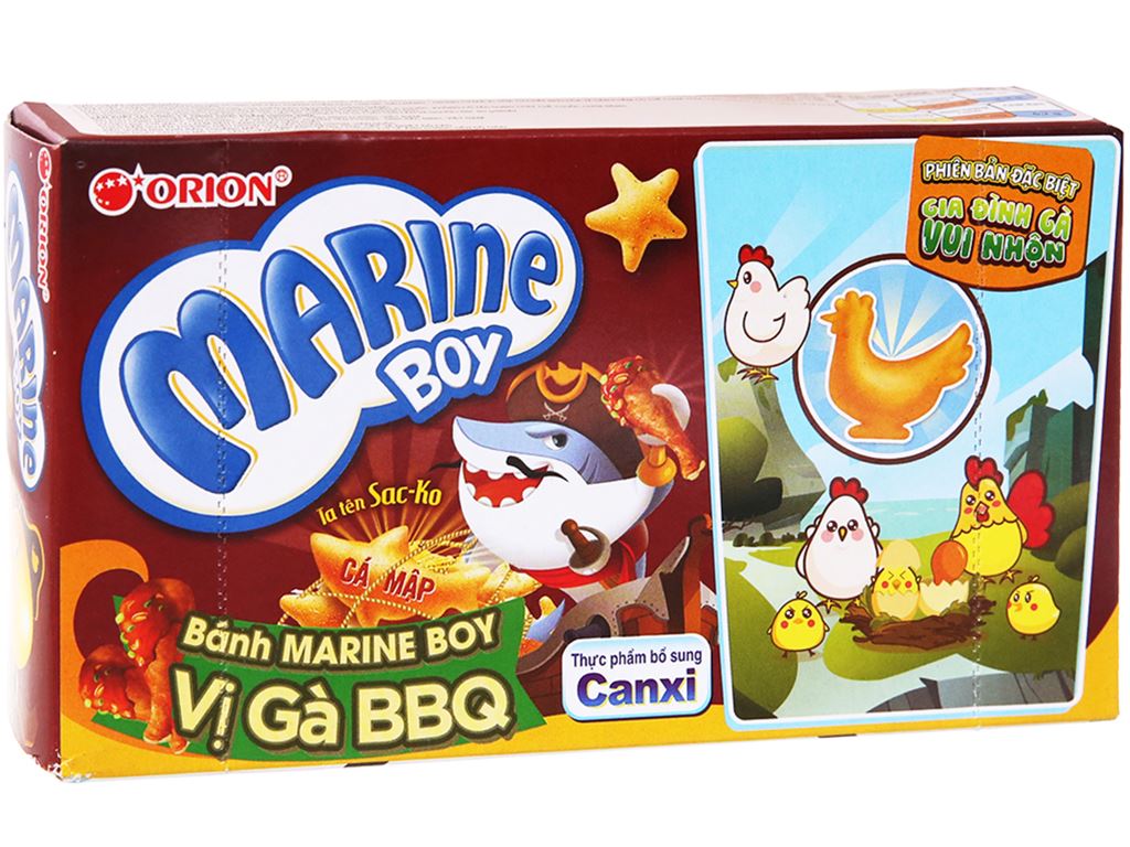 Bánh cá vị gà BBQ Orion Marine Boy hộp 35g 0