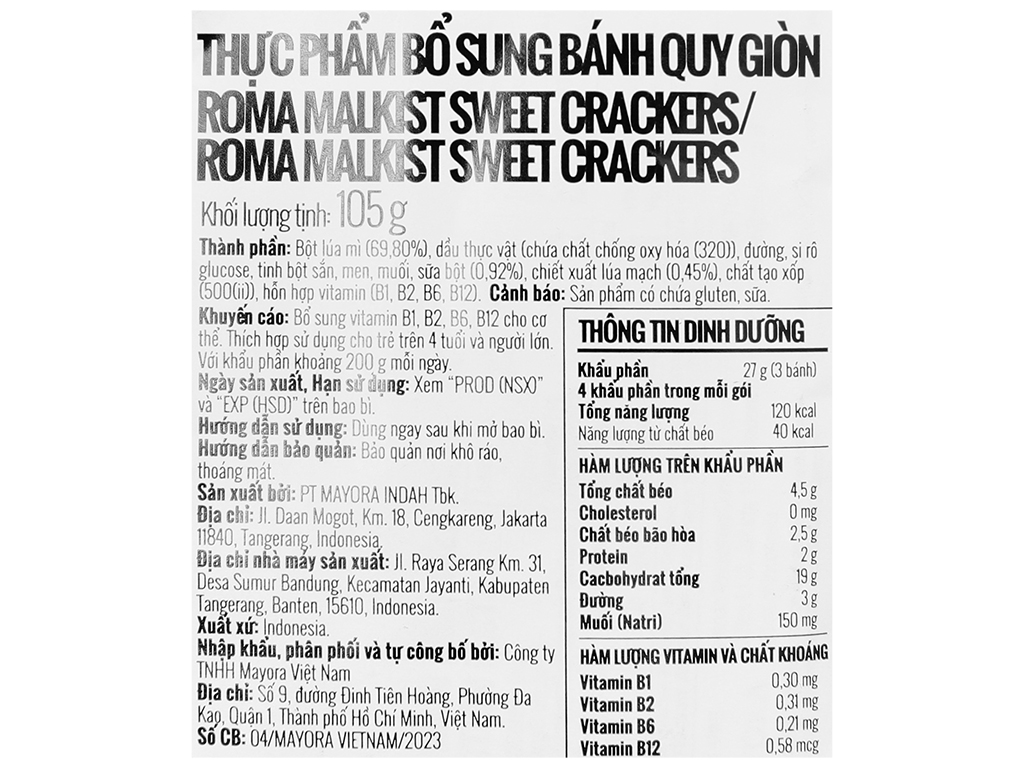 Bánh Malkist Crackers Roma 105g giá tốt tại Bách hoá XANH