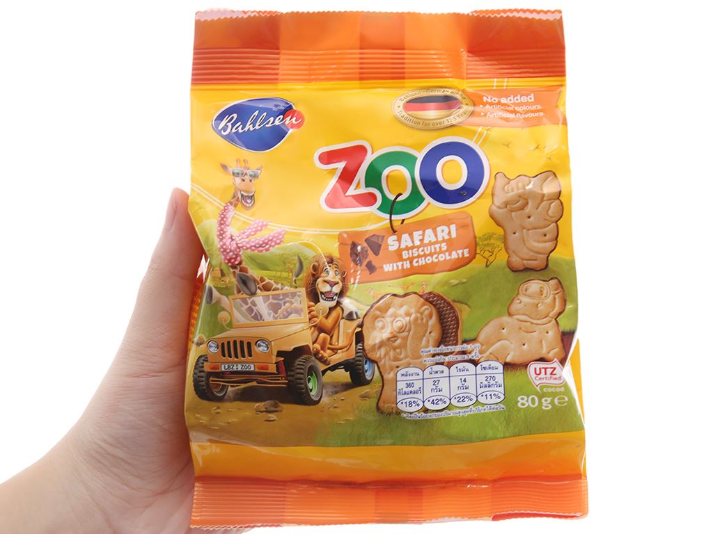 Bánh quy socola Bahlsen Zoo gói 80g 3