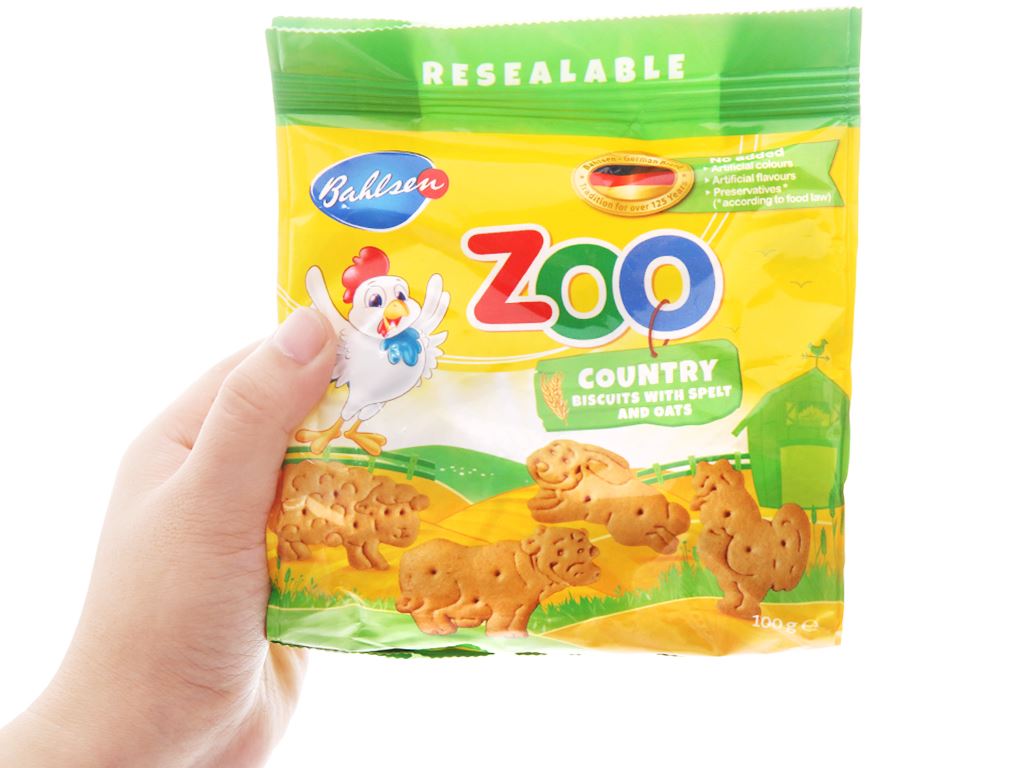 Bánh quy lúa mì và yến mạch hình thú Bahlsen Zoo gói 100g 5
