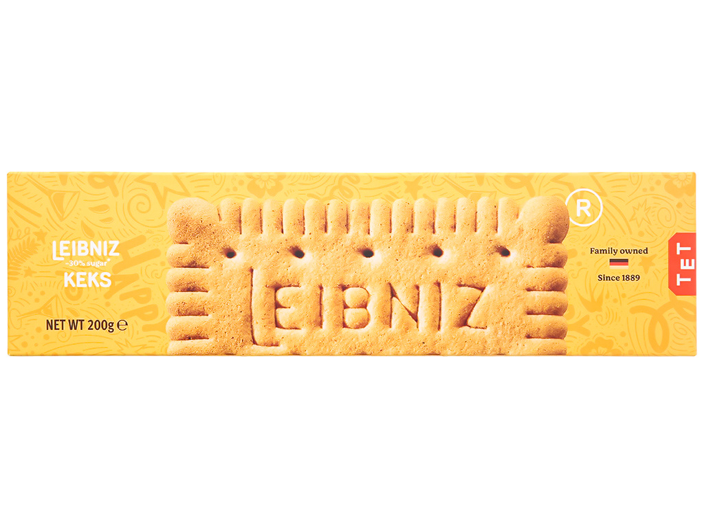 Bánh quy bơ ít đường Bahlsen Leibniz gói 200g 8