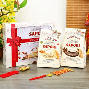Bánh quy hạnh nhân và socola Sapori hộp 350g