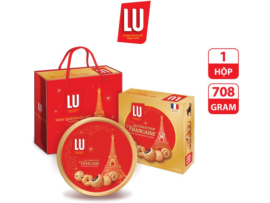 Bánh quy bơ thập cẩm LU hộp 708g 8
