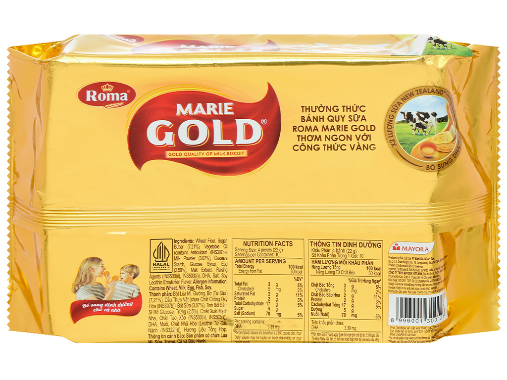 Bánh quy sữa Roma 10 gói x 22g giá tốt tại Bách hoá XANH