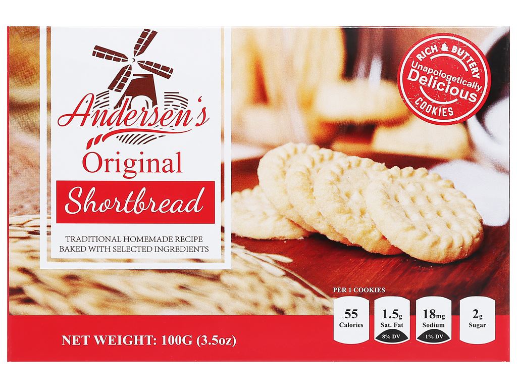 Bánh quy Andersen's Shortbread hộp 100g 1