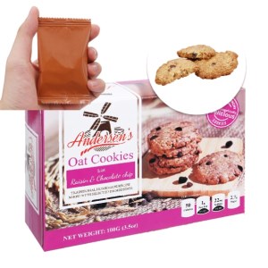Bánh quy yến mạch nho khô và chocolate chips Andersen's hộp 100g