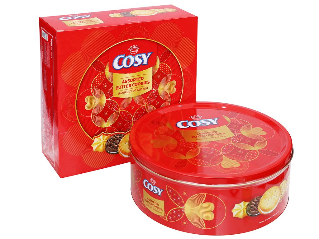 Bánh quy bơ thập cẩm kẹp kem Cosy hộp 546g 2