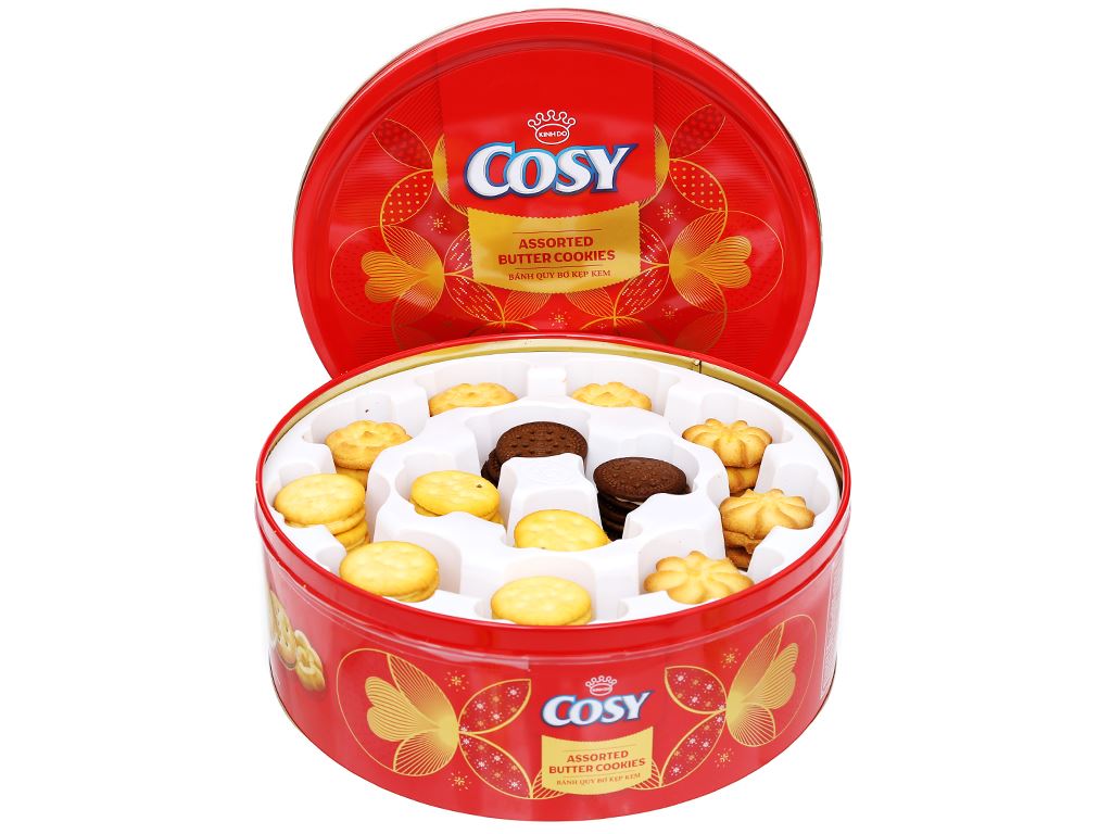 Bánh quy bơ thập cẩm kẹp kem Cosy hộp 546g 3
