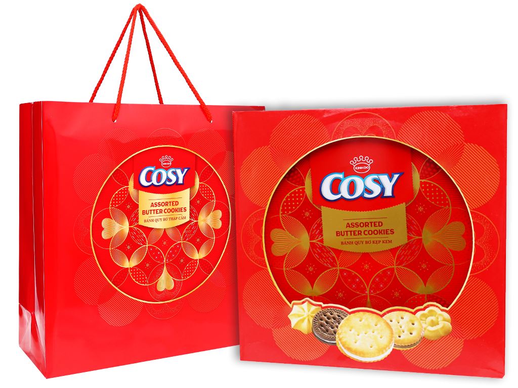 Bánh quy bơ thập cẩm kẹp kem Cosy hộp 546g 1