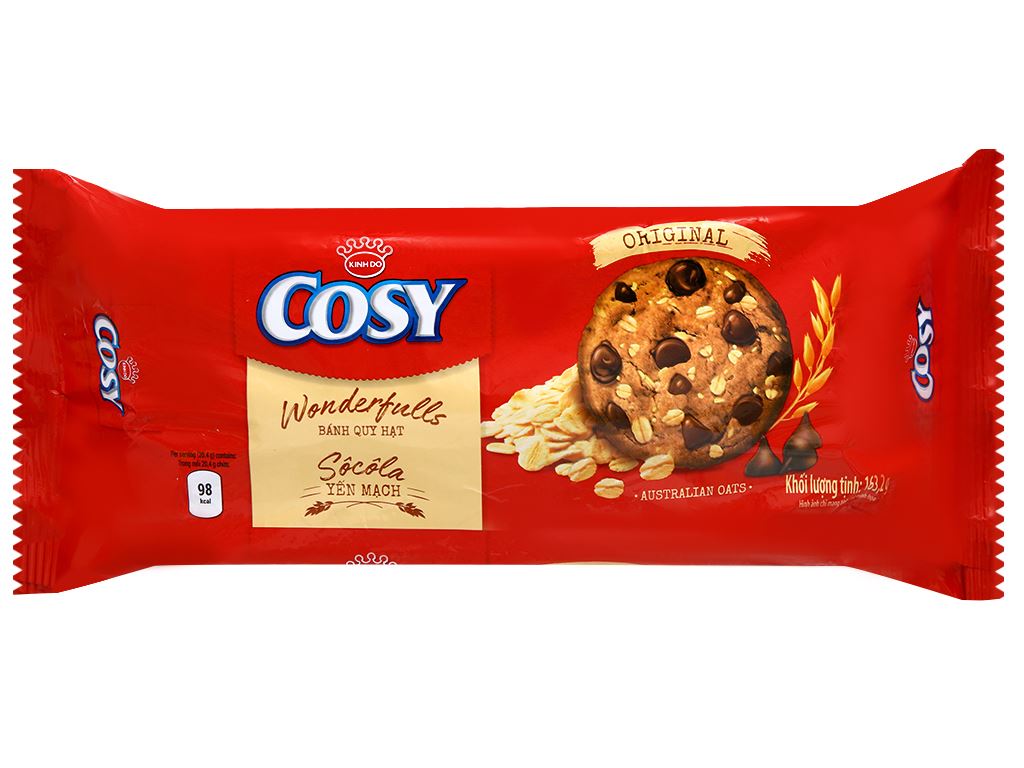 Bánh quy hạt socola yến mạch Cosy Original gói 163.2g 1