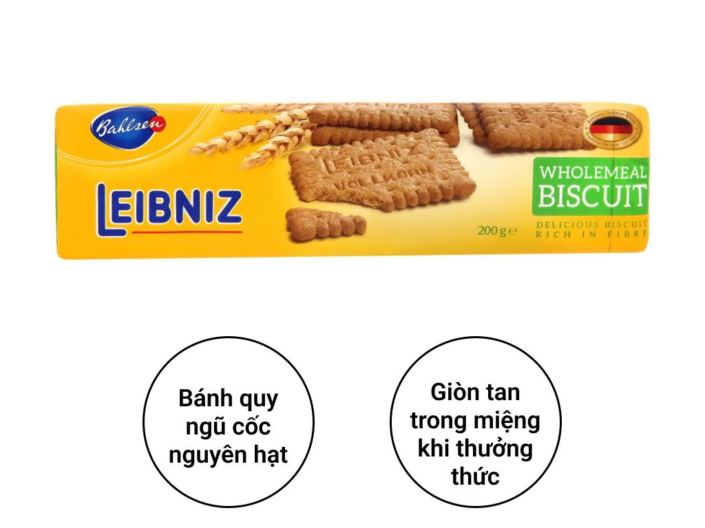 Bánh quy ngũ cốc nguyên hạt Leibniz Bahlsen gói 200g 2