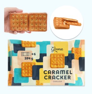 Bánh quy Grona Caramel Cracker gói 384g