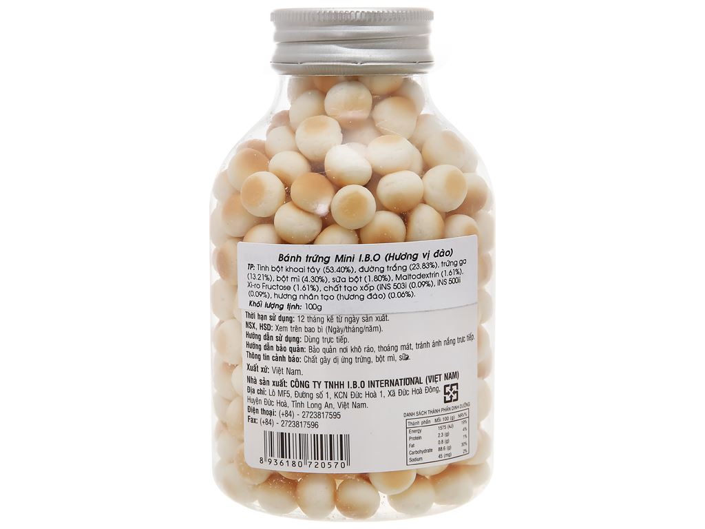 Bánh trứng mini hương đào I.B.O hủ 100g 3