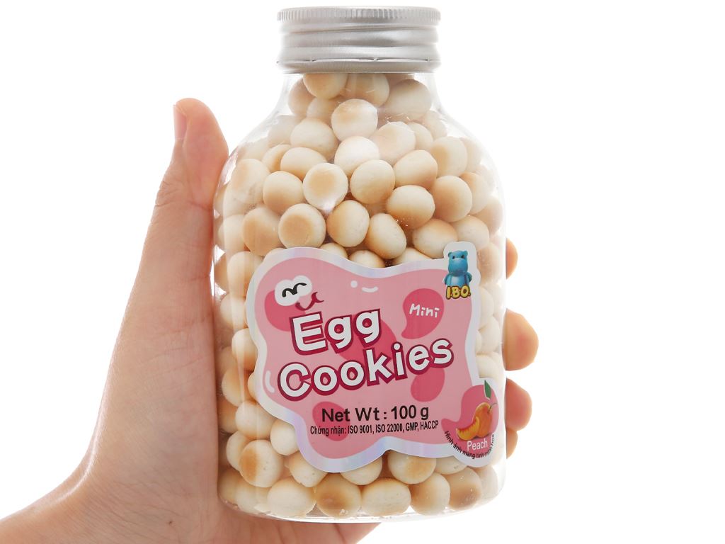 Bánh trứng mini hương đào I.B.O hủ 100g 5