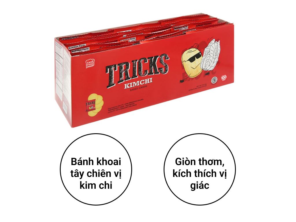 Bánh khoai tây chiên vị kim chi Tricks hộp 540g 2