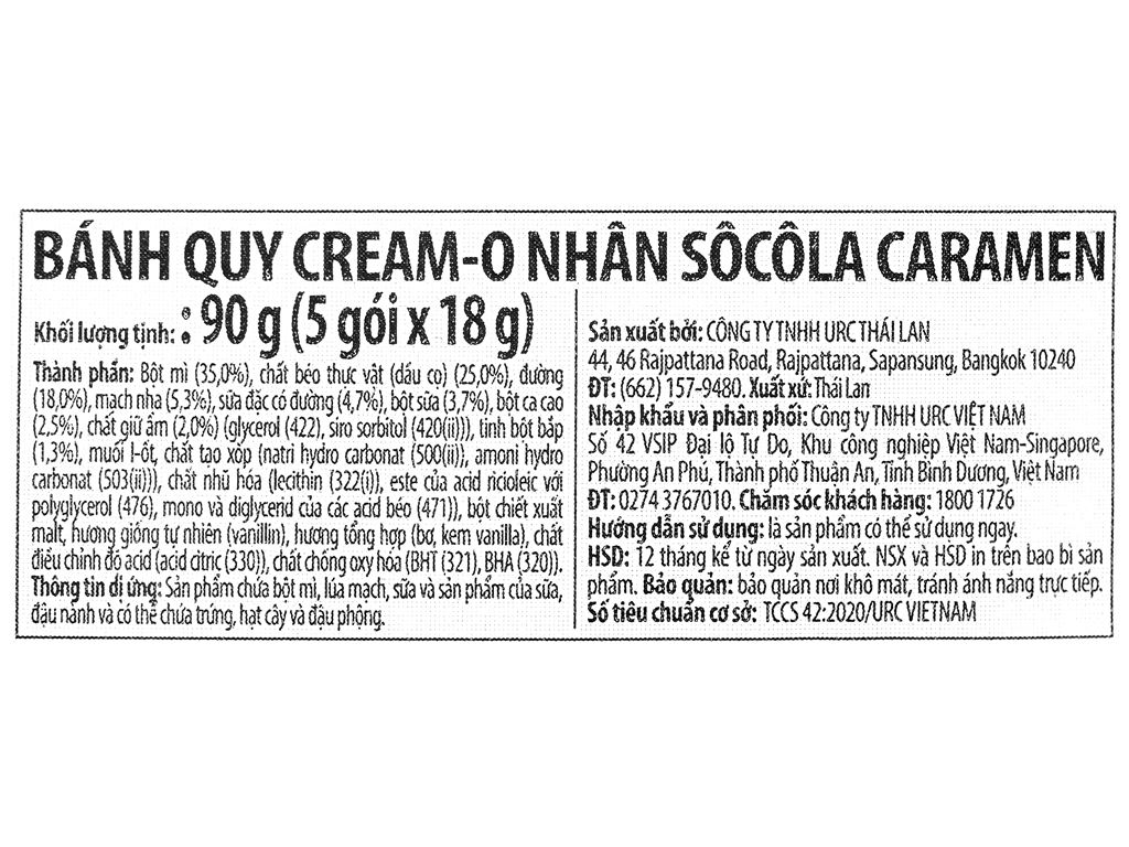 Bánh quy socola caramen Cream-O gói 90g 4